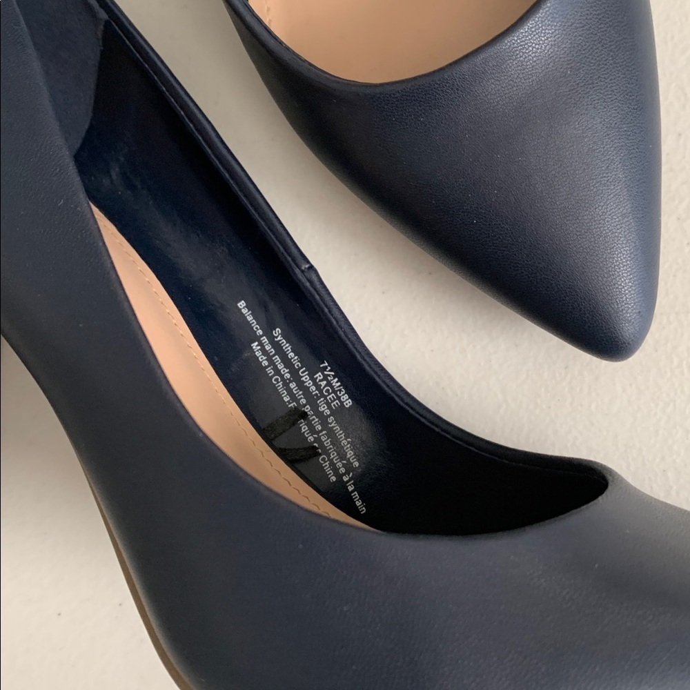 Marc New York Navy Pointed-Toe Heels with Gold Accent - Picture 7 of 7